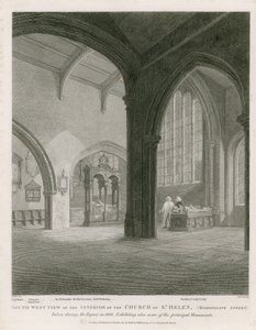 Kostel St Helen, Bishopsgate Street, Londýn od Frederick Nash