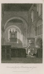 Interiér kostela svatého Bartoloměje Velikého od Frederick Nash