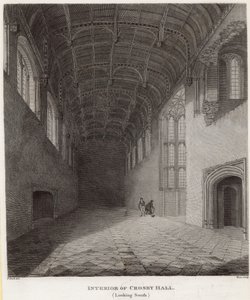 Interiér Crosby Hall, při pohledu na jih od Frederick Nash