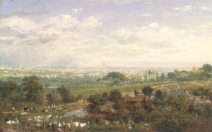 Londýn z Islington Hill, kolem 1820-30