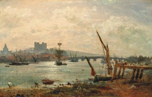 Rochesterská katedrála a hrad od Frederick Nash