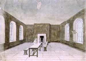 Odsouzený pokoj, věznice Newgate (akvarel) od Frederick Nash