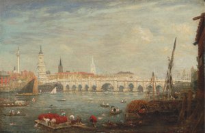 Monument a London Bridge od Frederick Nash