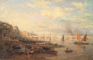 Temže a most Waterloo ze Somerset House od Frederick Nash