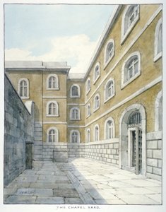 Dvůr kaple v Newgate Prison, Old Bailey, Newgate Prison, Old Bailey, City of London, 1840 od Frederick Nash