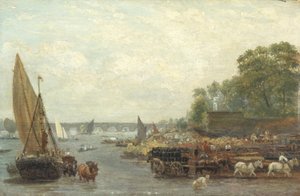 Westminster Bridge, c.1820-30 (olej na panelu) od Frederick Nash