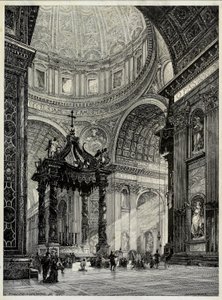 Bazilika svatého Petra, Řím, Itálie, vnitřní pohled, 1878. od Frederick P Dinkelberg