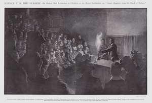 Sir Robert Ball přednáší dětem v Royal Institution (litho) od Frederick Pegram