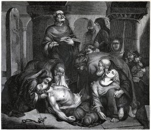 Pohřeb Harolda ve Waltham Abbey, 1847 od Frederick Richard Pickersgill