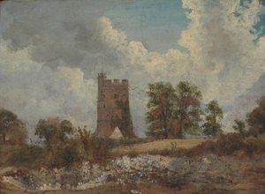Krajina s kostelem od Frederick W. Watts