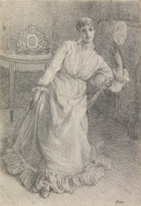 Slečna Maria Ansdell (tužka na papíře položená na kartě) od Frederick Walker