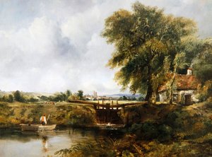 Dedham Lock (olej na plátně)