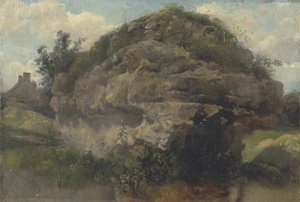 Rocky Hillside, cca 1830 (olej na válcové desce)