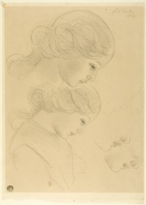 Náčrty profilu ženy od Frederick William Burton