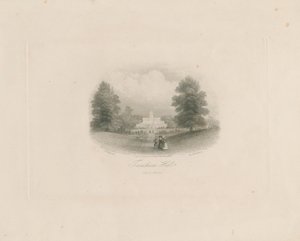 Trentham Hall: rytina (vinětace), nd [c 1843] (tisk) od Frederick William Hulme