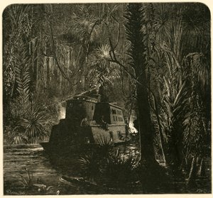 „Vystupování po řece Ocklawaha v noci“, 1872.