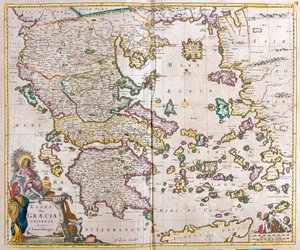 Mapa Řecka (lept od Frederick de Wit