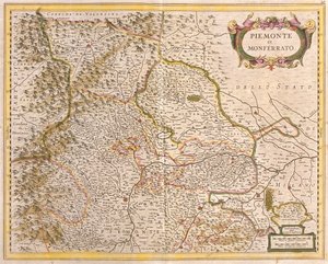 Mapa Piemontu (Itálie) (lept od Frederick de Wit