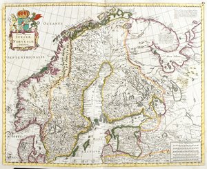 Mapa Švédska a Norska (lept od Frederick de Wit