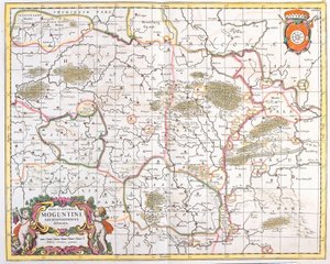 Mapa Archeveche of Mainz (Německo) (lept od Frederick de Wit