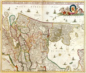 Mapa hraběte z Holandska (Nizozemsko) (lept od Frederick de Wit