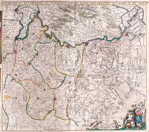 Mapa hraběte z Zutphen (Německo) (lept od Frederick de Wit