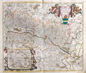 Mapa Alsaského vévodství (Francie) (lept od Frederick de Wit