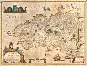 Mapa vévody z Bretaně (Francie) (lept