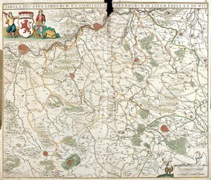Mapa vévodství Limburg (Belgie) (lept od Frederick de Wit