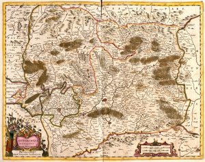 Mapa vévody z Lorraine (Francie) (lept od Frederick de Wit