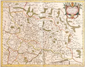 Mapa Slezského vévodství (Německo a Česká republika) (lept od Frederick de Wit