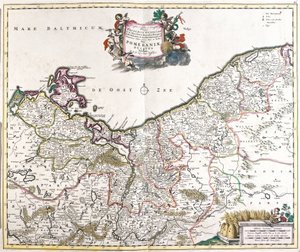 Mapa vévody z Pomořanska (Polsko) (lept od Frederick de Wit
