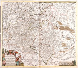 Mapa vévody ze Saska (Německo) (lept od Frederick de Wit