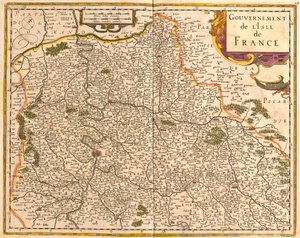 Mapa Ile de France (Francie) (lept od Frederick de Wit