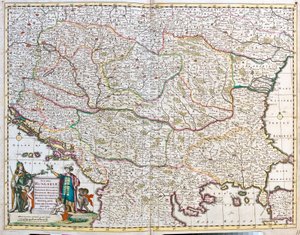 Mapa Maďarského království (lept od Frederick de Wit