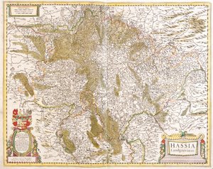 Mapa Landgrave of Hesse (Německo) (lept od Frederick de Wit