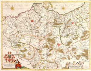 Mapa Braniborského markrabství (Německo) (lept od Frederick de Wit
