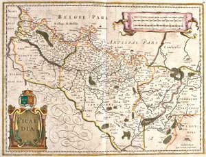 Mapa provincie Picardie (Francie) (lept od Frederick de Wit