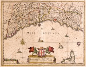 Mapa Genové republiky (Itálie) (lept od Frederick de Wit