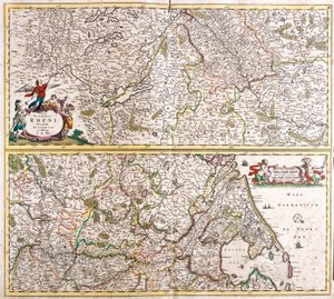 Mapa Rhenianie (Německo) (lept od Frederick de Wit