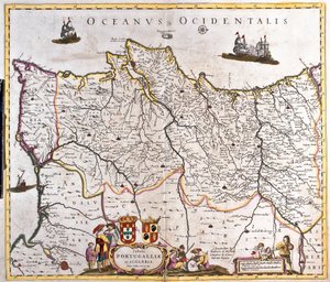 Mapa království Portugalska a Algarve (lept od Frederick de Wit