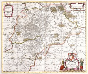 Mapa pochodu (markrabství) Misnie (Německo) (lept od Frederick de Wit