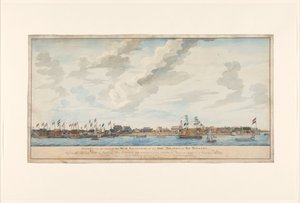 Pohled na město Paramaribo a Fort Zeelandia od Frederik Jägerschiöld (signed by artist)