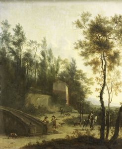 Italská krajina s lovci
