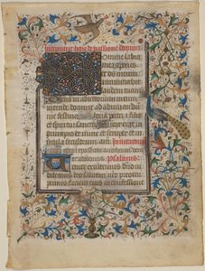 Rukopisný list z knihy hodin (incip. Passionis) od French 14th Century
