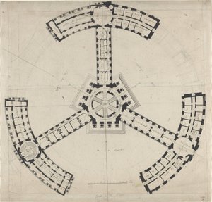 Půdorys Akademie výtvarných umění od French 18th Century