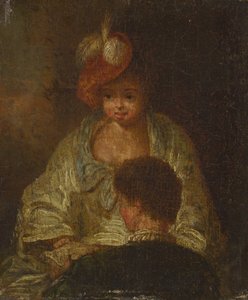 Mladá žena a muž od French 18th Century