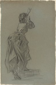 Mladá žena lezení na krok od French 19th Century