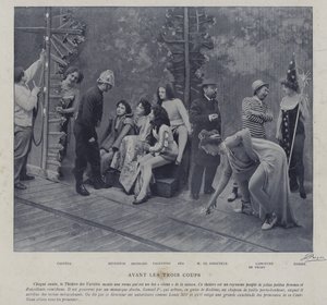 Herci a herečky v Theatre des Varietes, Paříž (č/b foto) od French Photographer