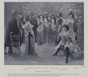Herečky v Theatre des Varietes, Paříž, po představení (č/b foto) od French Photographer